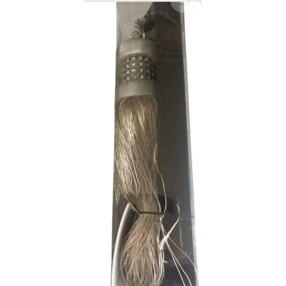 Croscill Chapel Hill Tower Tassels Curtain Tiebacks Set of 2 Ivory Rhinestones
